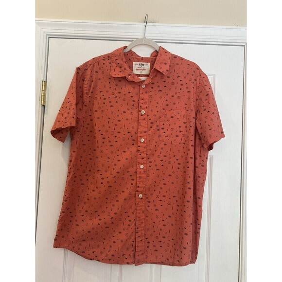 Urban Pipeline Orange Tribal Symbols Retro Style Top Size XL - Picture 1 of 7